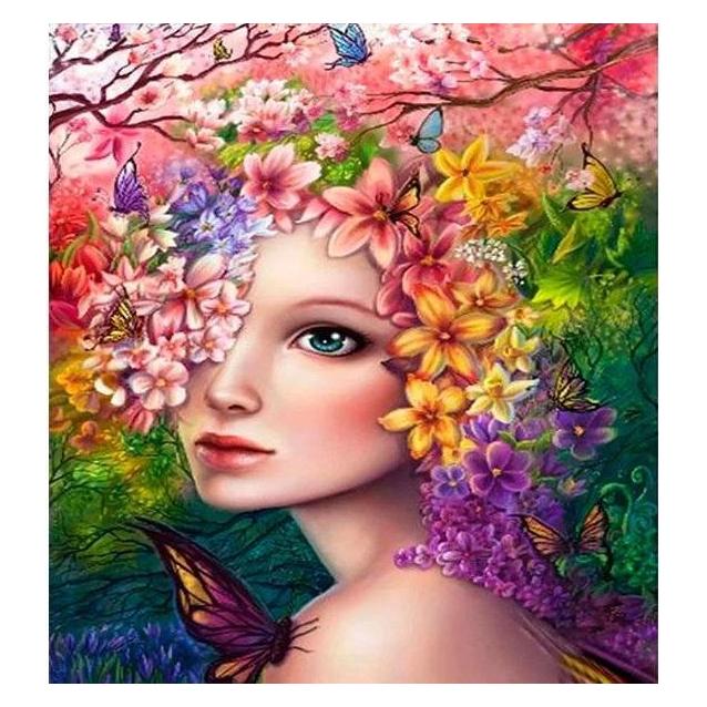Norimpex 5D-Diamantmosaik - Frau in Blumen 40x30cm (54613499)