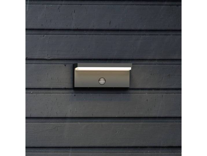 Philips Aussenwandleuchte mit Bewegungsmelder Bustan, schwarz, Aluminium, Modern
