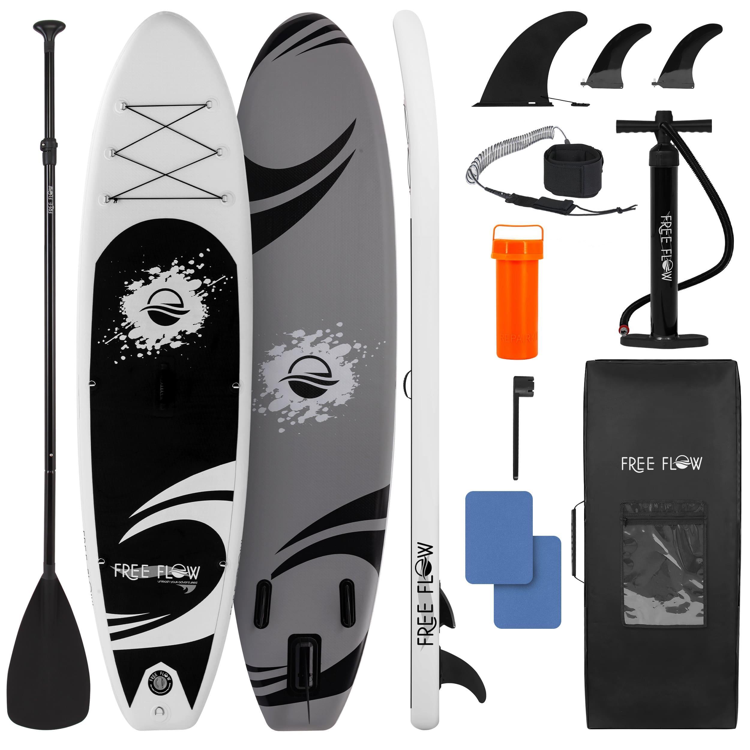 Aufblasbares SUP-Board - Paddleboard - Stand-Up-Paddle - Aufblasbares SUP - SUP-Set - Schwarz und Hellgrau