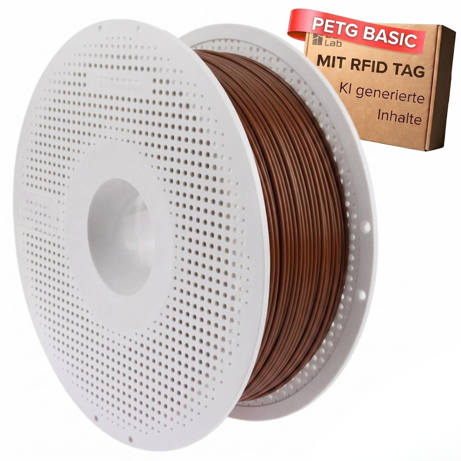 Selius PETG filament met RFID-chip voor 3D-printer accessoires, bruin, 1,75 mm