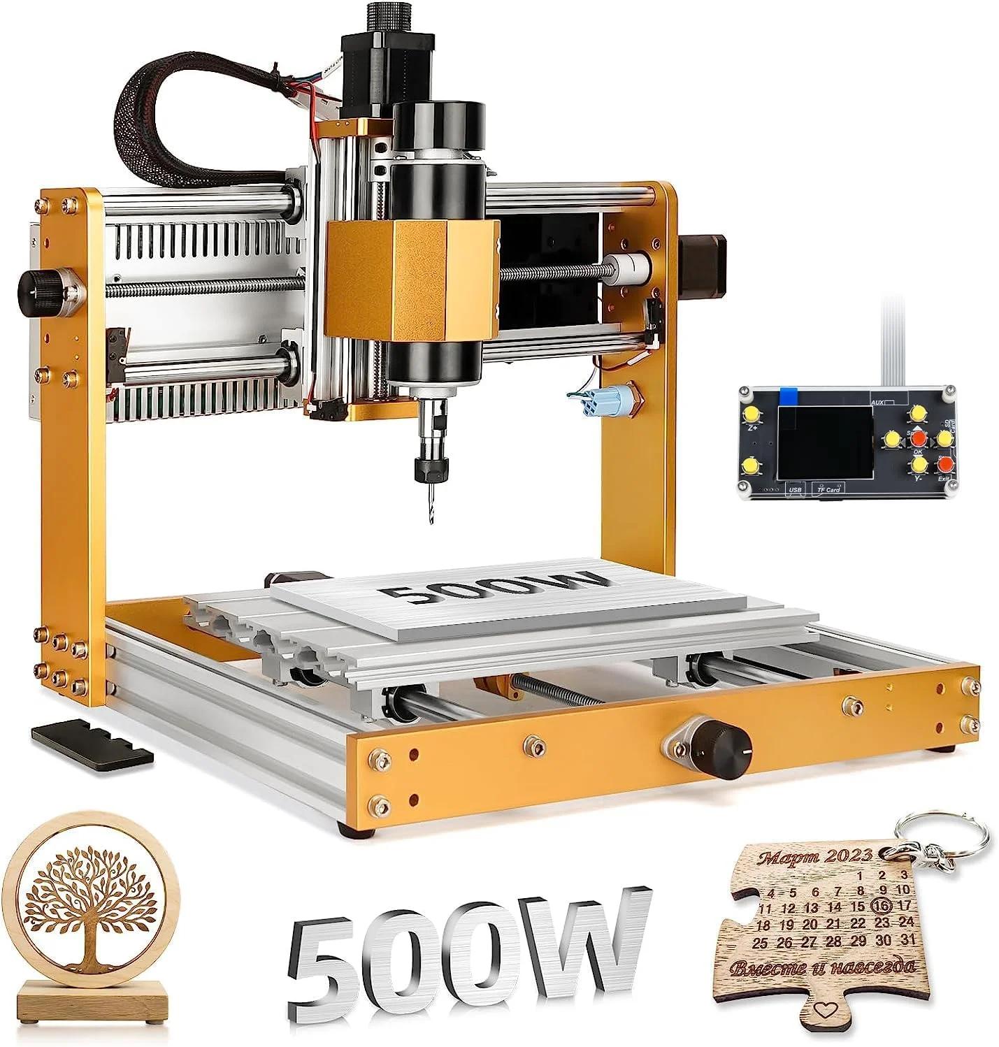 CNC3018 Pro - CNC Fräsmaschine Router Bausatz - 500W Spindel - Vollmetallrahmen - 3 Achsen - Endschalter - Not-Aus - GRBL Offline-Steuerung