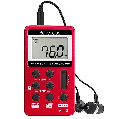 Retekess V112 Mini Draagbare Zakradio FM AM - Rood
