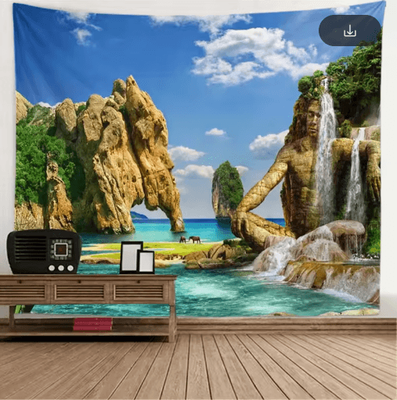 Inspire Picks 3D Window Scenery Tapestry Nature Wall Mural Background Decor 17 150x130cm