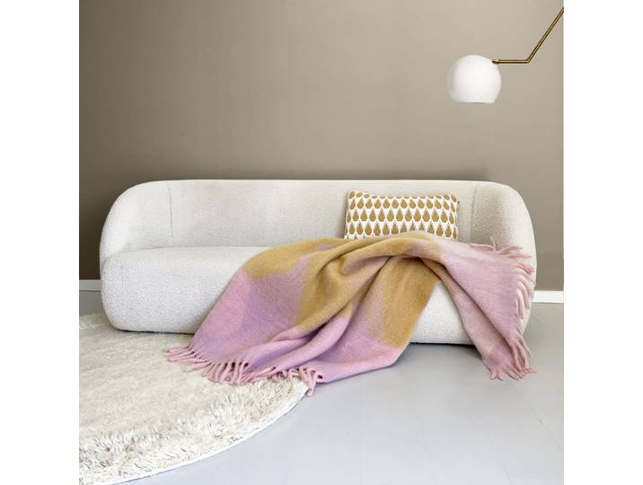 Plaid recyclé lilas tendre 125x150