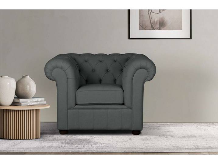 Home affaire Sessel CHARENTE, Chesterfield, Wellenfederung, Maße B/T/H: 105/89/74 cm, mit edler Knopfheftung und typischen Armlehnen