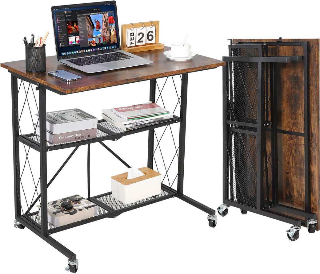 Rio Iron Computer Desk Brown 75.8cm H X 80cm W X 50cm D