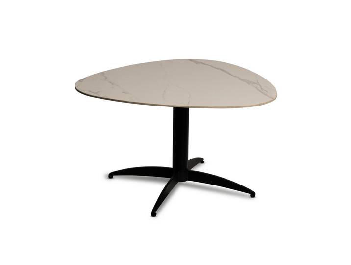 Xora Couchtisch, Schwarz, Weiß, Metall, Stein, Freiform, X-Form, 75x40x75 cm, einfacher Aufbau, Wohnzimmer, Wohnzimmertische, Couchtische
