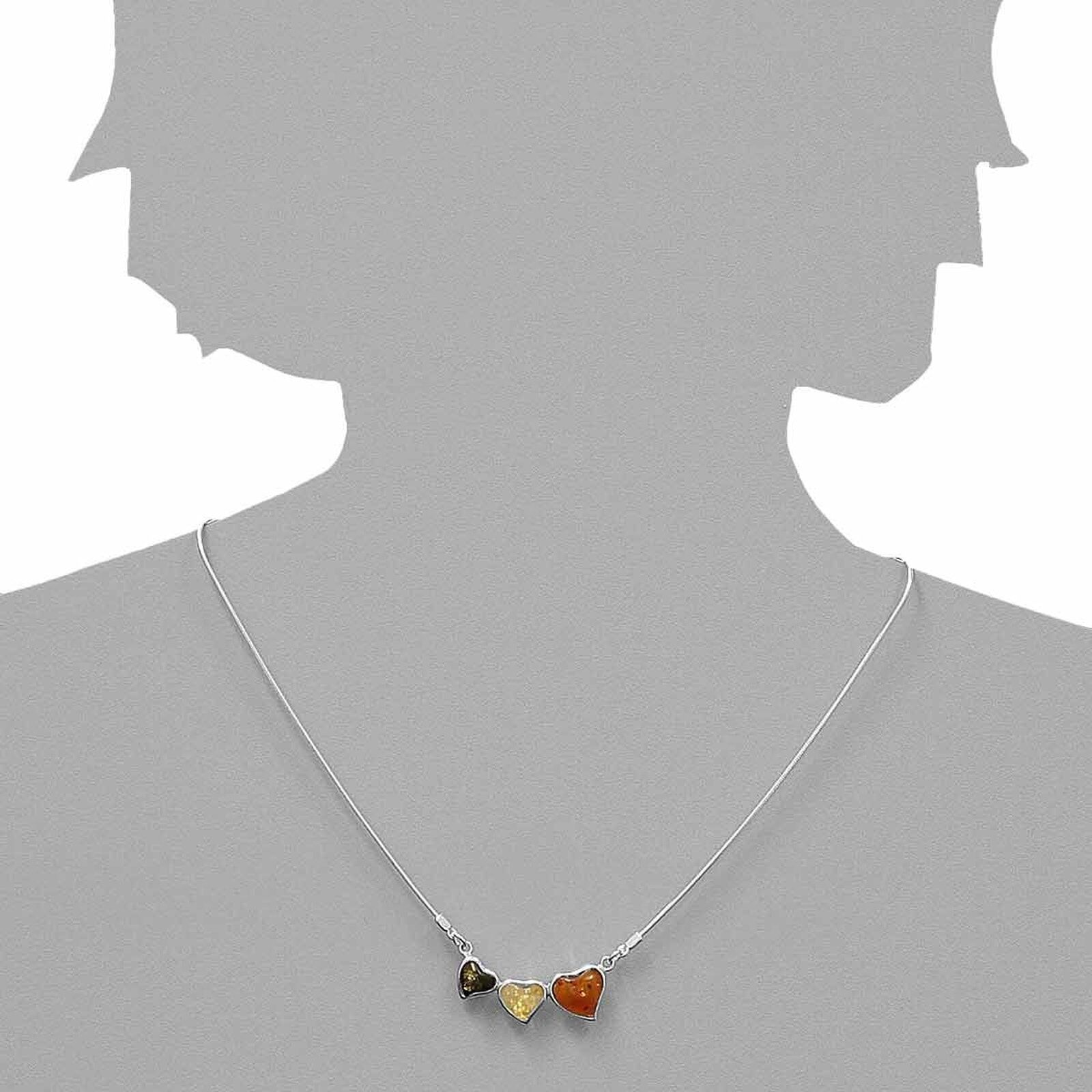 Collier OSTSEE-SCHMUCK "Ostsee-Schmuck Collier Herz Collier Herz", silber (weiß, neutral), Halsketten, Damen, 44cm, Silber 925 (Sterlingsilber), L: 44, Collier