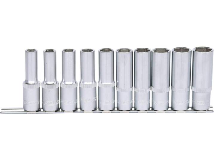 Jeu de clés à douilles 1/2\ 10 pièces long sur chariot KS Tools