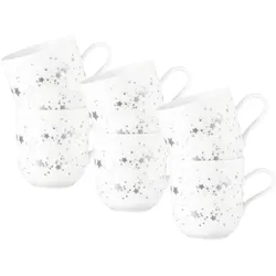 Seltmann Weiden Liberty Silver Stars Henkelbecher 400 ml 6er Set