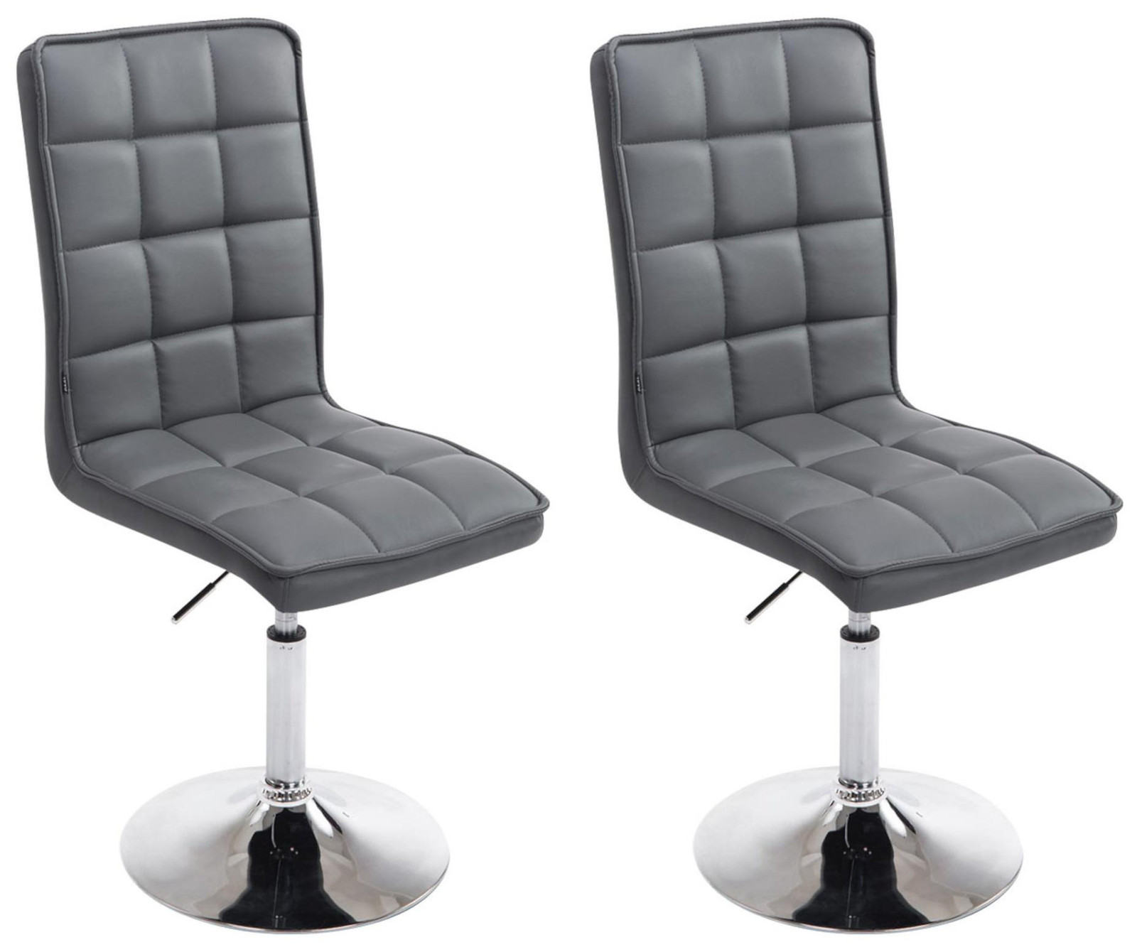 CLP Set van 2 eetkamerstoelen Peking V2, draaibaar en traploos verstelbaar, grijs