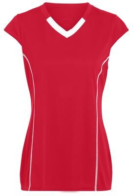 Augusta Sportswear 1219 Athletic Girls Blash Jersey T-Shirt in Red/White size Medium   Polyester