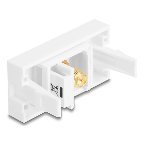 Delock Easy 45 Modul RP-SMA Buchse zu RP-SMA Buchse weiss (7 Ports) (90903)