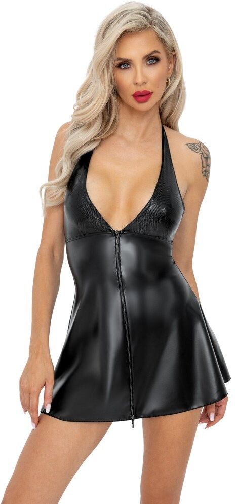 Noir HandMade Robe deux matières nobles
