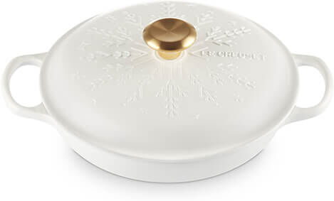 Le Creuset Snowflakes Cotton Cast Iron 26cm Shallow Casserole