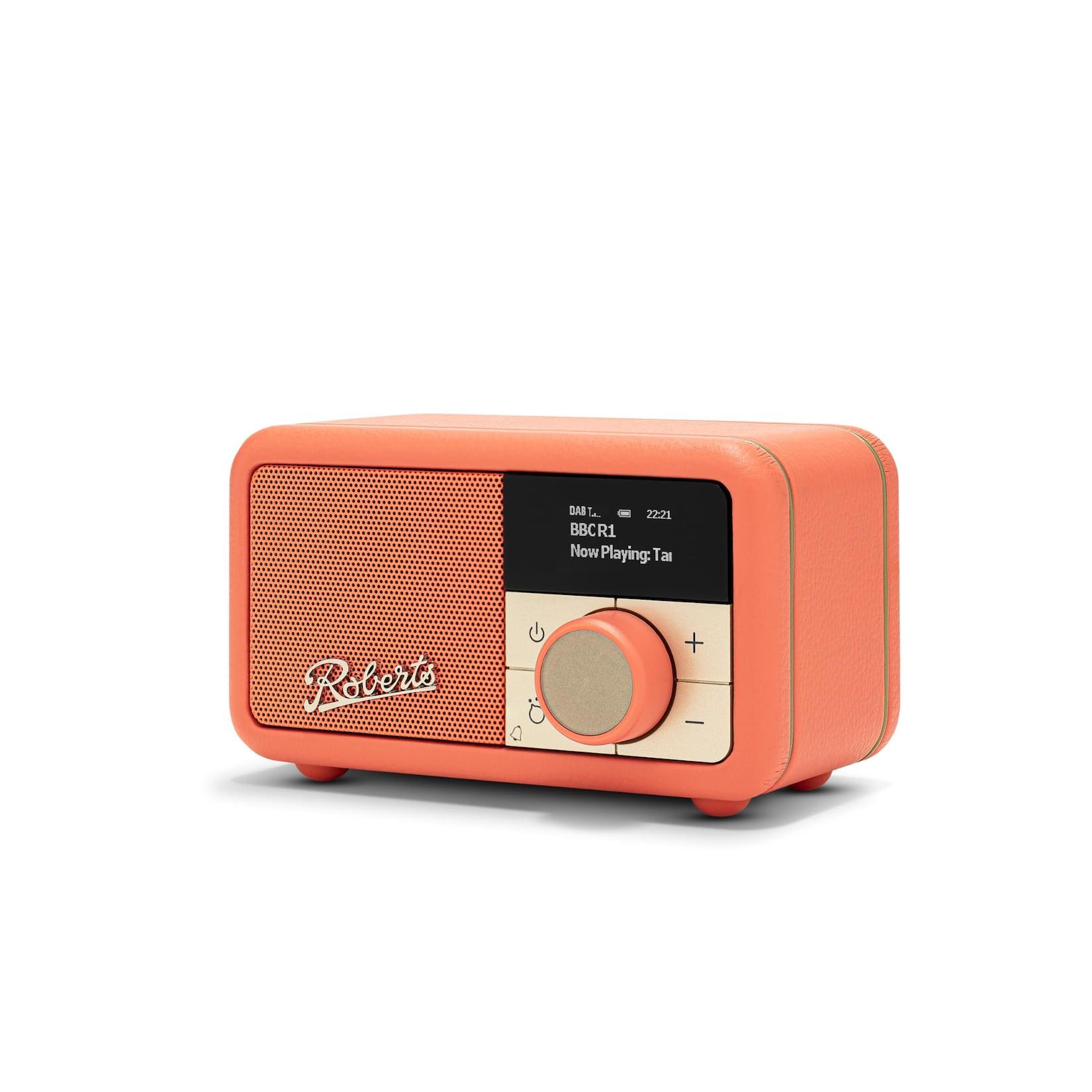 ROBERTS Revival Petite 2 pop orange DAB+ Radio (Wecker, Bluetooth, mit Akku, USB, tragbar)