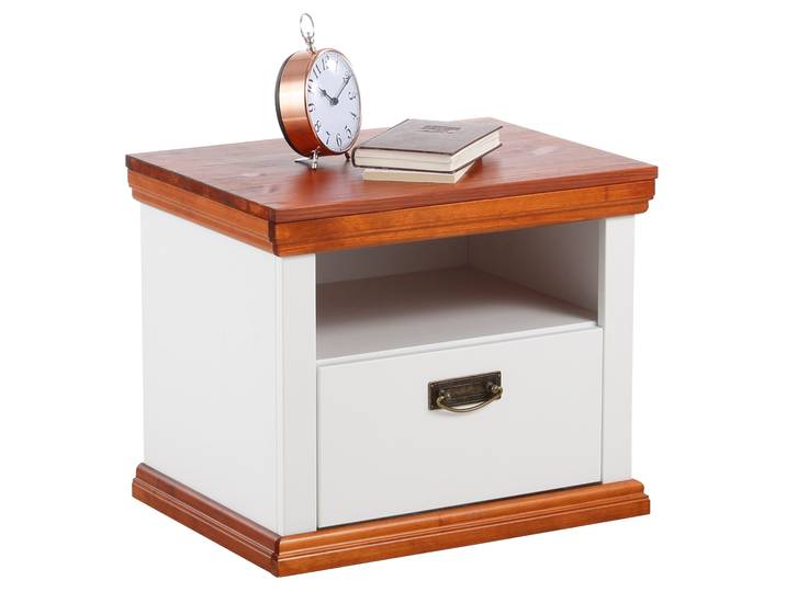 Nachtkonsole GOODPRODUCT Madrid , weiss (weiß, kirschbaumfarben), B:52cm H:40cm T:37cm, Sideboards, Nachtkonsole, aus massiver Kiefer, FSC-zertifiziert
