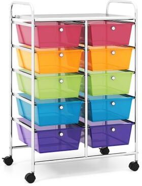 Dovelina 10-Drawer Rolling Storage Cart