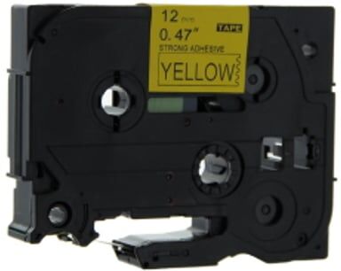Q-Nomic TZe-S631 cinta súper adhesiva 12mm texto negro sobre amarillo (8M)