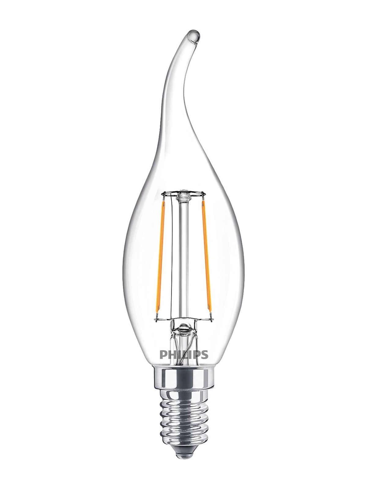 Philips LED-Lampe Classic Candle 2W/827 (25W) Clear E14