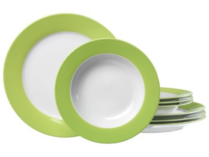 Ritzenhoff & Breker 596700 Doppio tafelservies, 8-delig, porseleinen serviesgoed, groen