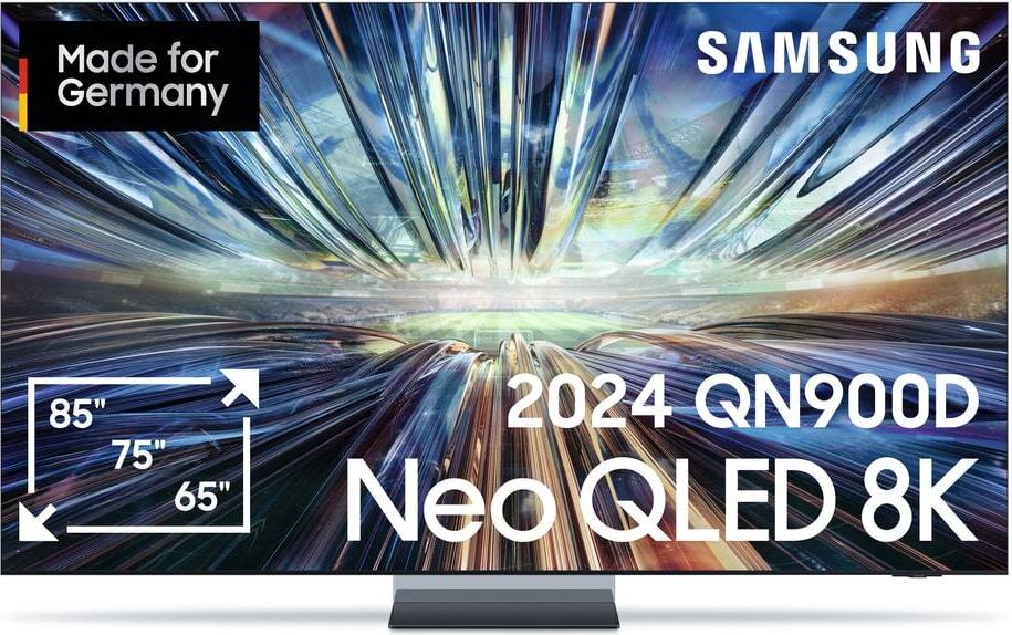 Samsung 85" Neo QLED 8K QN900D Tizen OS Smart TV (2024), 2,16 m (85"), 7680 x 4320 Pixel, Neo QLED, Smart-TV, WLAN, Schwarz