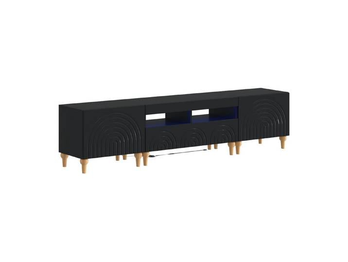 vidaXL TV-Schrank 3-teiliges LED TV Regal Schwarz Holzwerkstoff