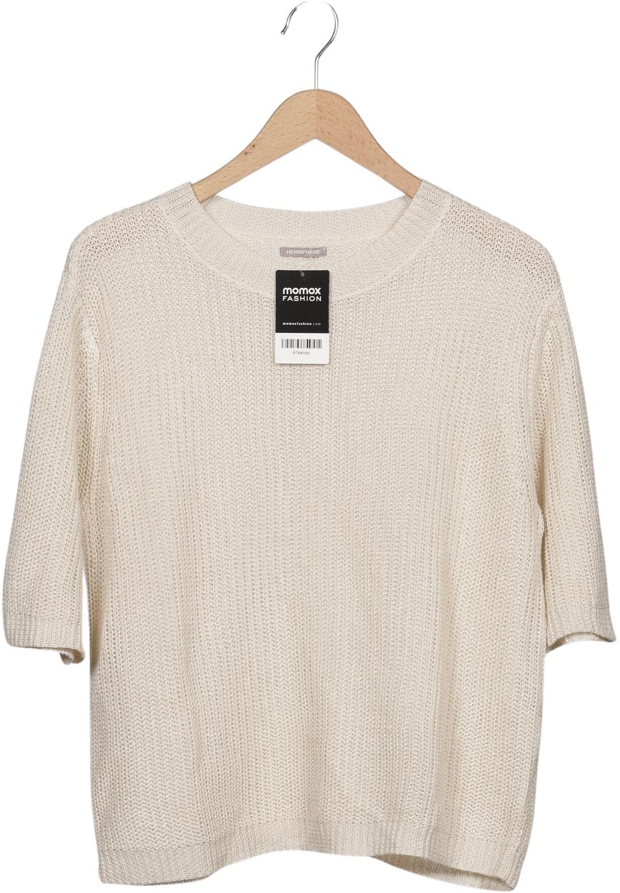 Hemisphere Damen Pullover, Cremeweiß, Gr. EU 32 (IT 38), Leinen - Second Hand