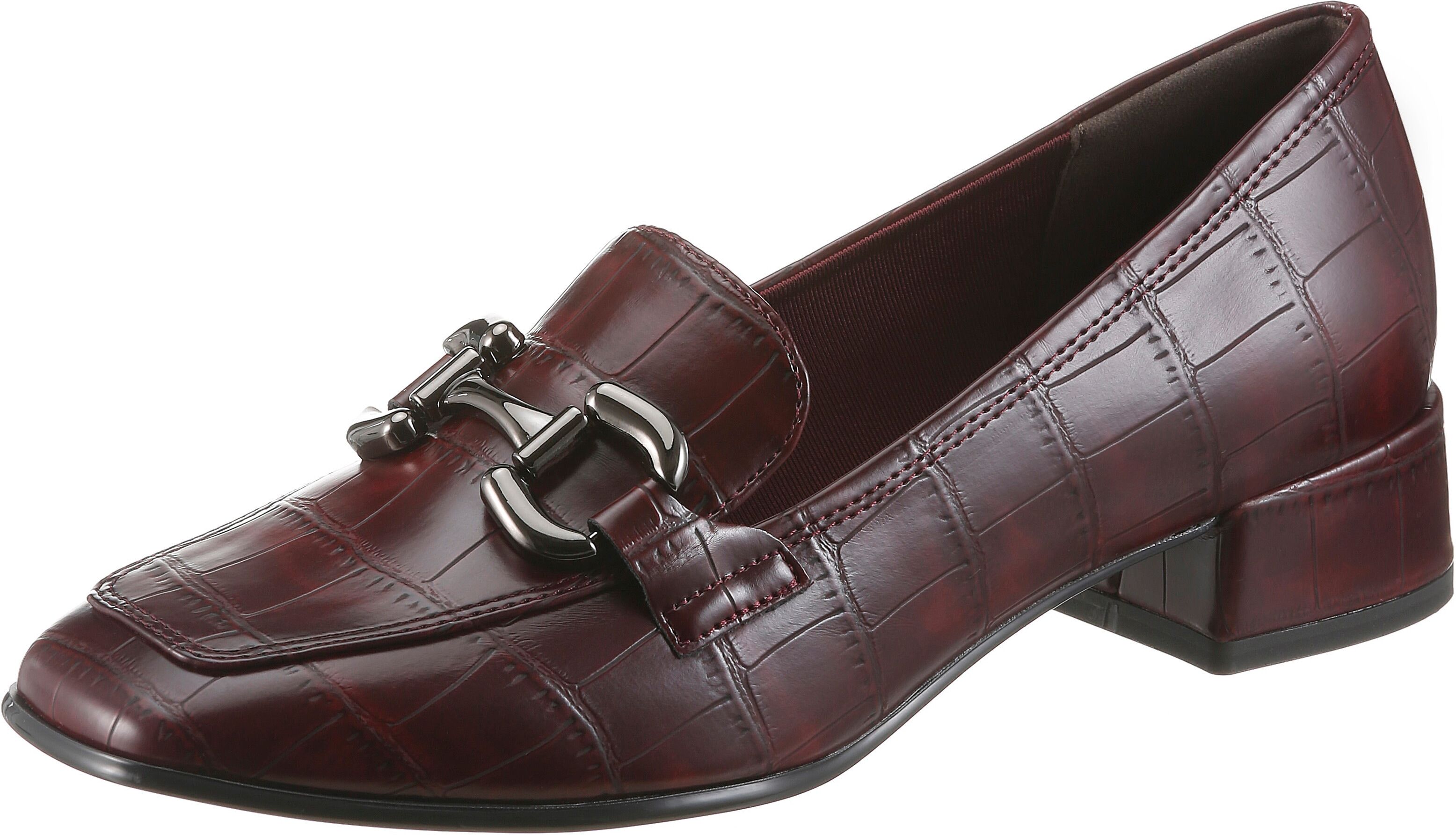 Slipper TAMARIS, Damen, Gr. 37, Synthetik Textil, rot, Lederimitat, gemustert, leicht glänzend, festlich, Schuhe Slipper, Slipper, Abendschuh mit eleganter Zierschnalle