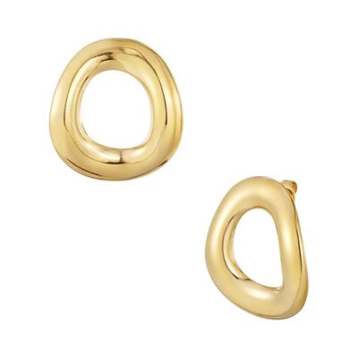 Paar Ohrstecker ADELIA´S "Ohrringe Ohrstecker im Paar mit organisch gerundeter Form", Damen, Gr. Damen, Edelstahl, gold (goldfarben), Ohrringe, Modeschmuck, stylisch mit organisch gerundeter Form