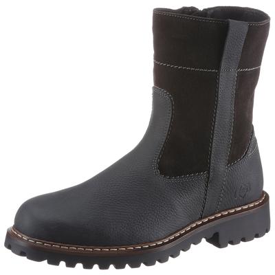 Winterstiefel JOSEF SEIBEL "CHANCE", Damen, Gr. 41, schwarz, Leder, Veloursleder, Schuhe Winterstiefel, mit dezenten Kontrastnähten
