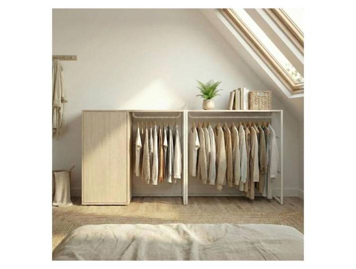 Lot de 2 portants vêtements KADRA sous combles 200x85cm