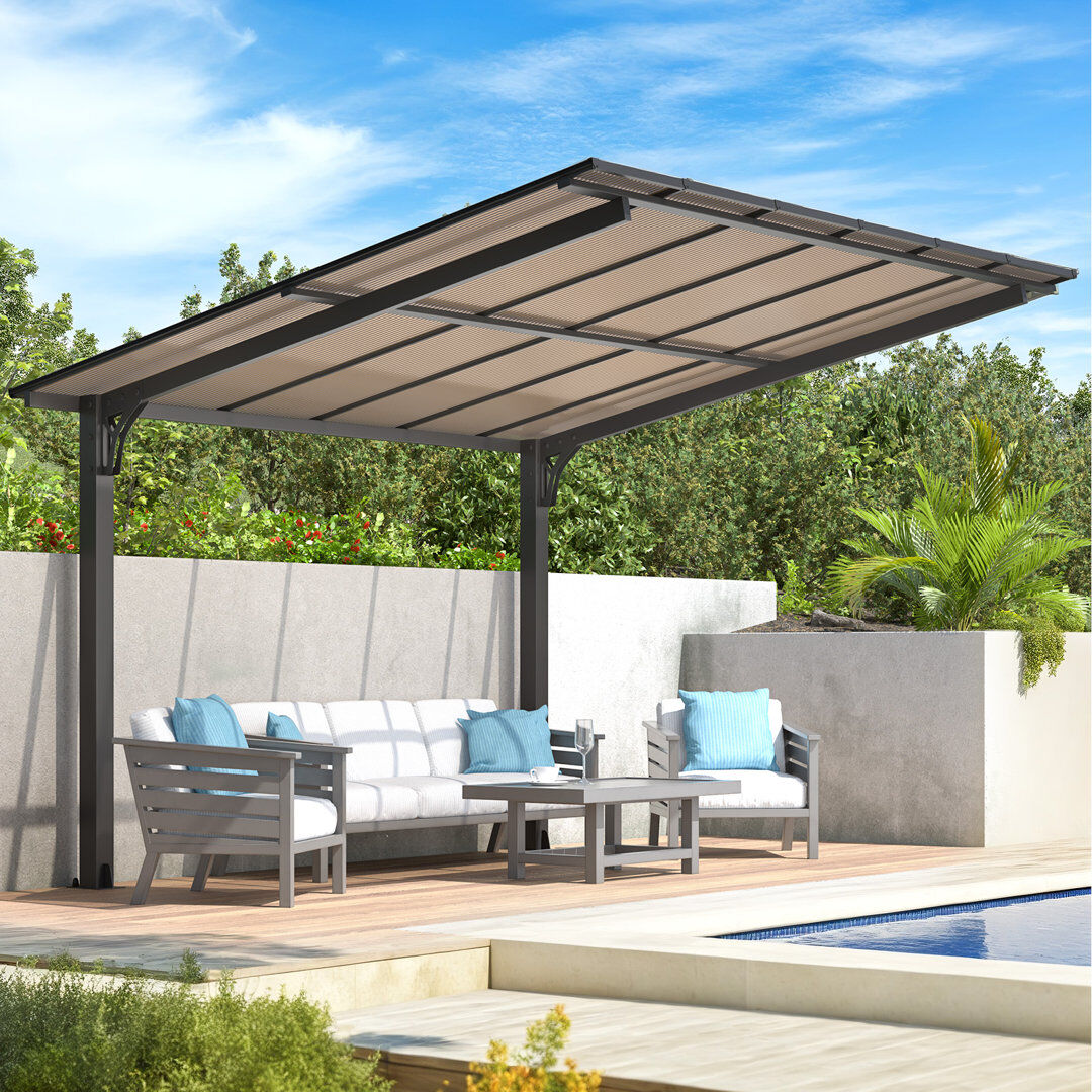 Blue Elephant Hardtop Gazebo Black 3 m x 3.56 m