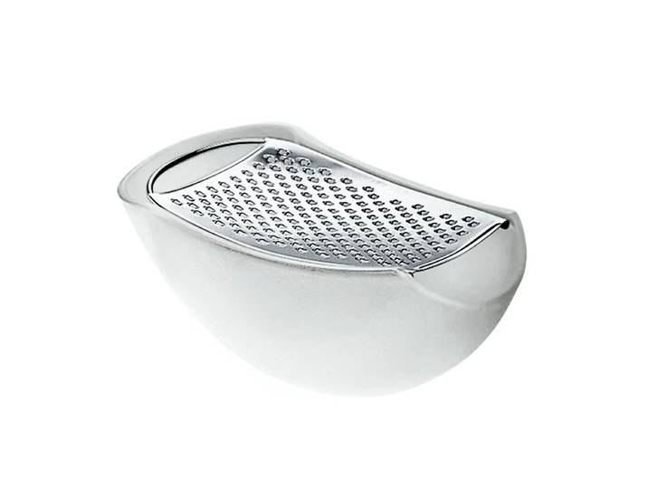 A di Alessi - Parmenide Käsereibe mit Dose, eisgrau