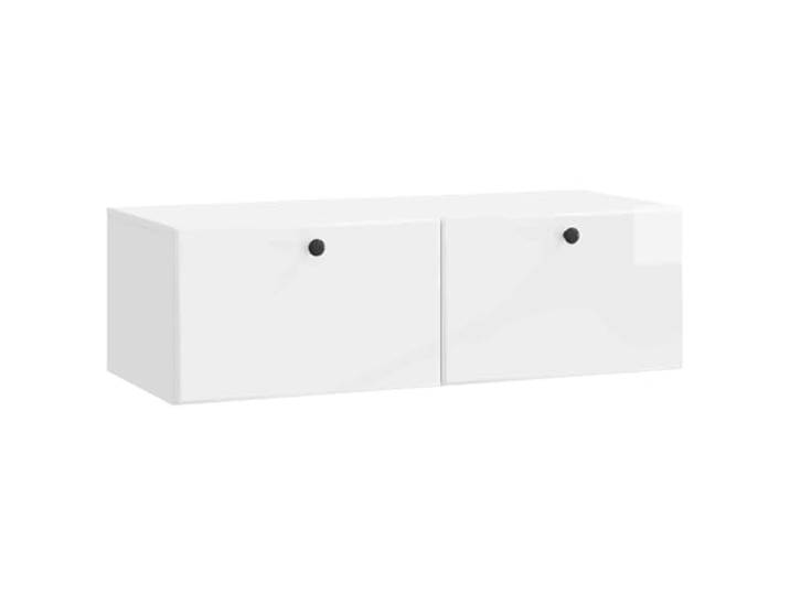 Makastle Wandmontierter TV-Schrank Hochglanz Weiß 98x41x30cm