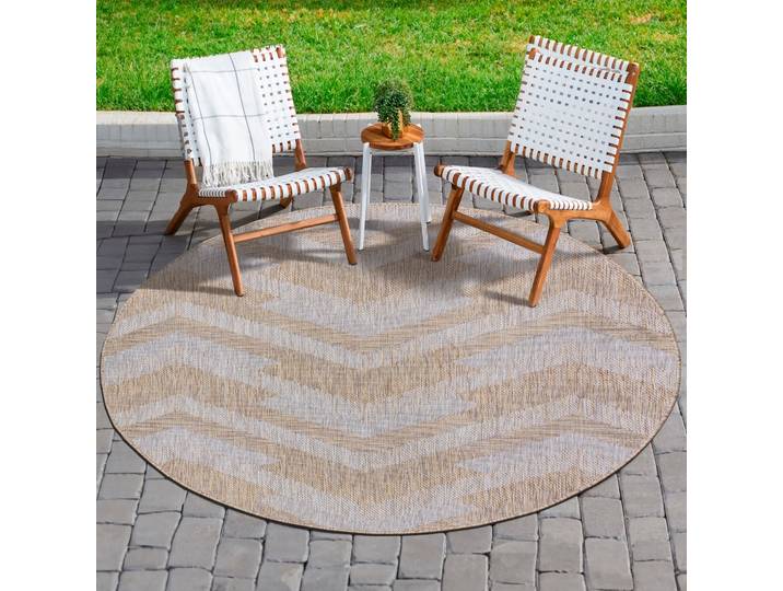 Outdoorteppich SANAT Melissa 8004 , auch in Rund erhältlich , blau, H:10mm Ø:120cm, Kunstfaser, Teppiche, Outdoorteppich, Kurzflor, In -und Outdoor geeignet, Wohnzimmer