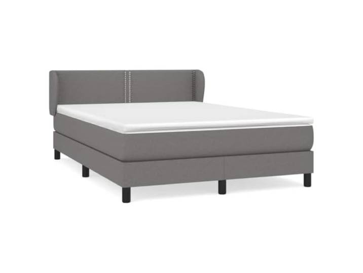 PUGYNBK Boxspringbett, Taschenfederkernmatratze, Grau, 140 x 200 cm Verstellbares Kopfteil, mittlere Festigkeit, atmungsaktive Polsterung, ideal zum Lesen