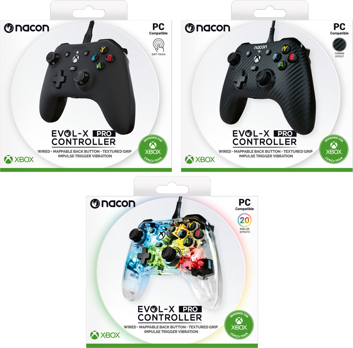 Nacon EVOL-X Pro Gamepad voor PC en Xbox, USB-aansluiting