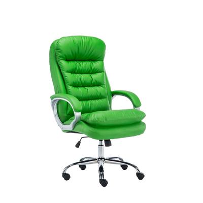 DELUKE® Bürostuhl SOUK - 116x68x77, Grün | Kunstleder | Metall in Chromoptik Gestell | ergonomische Bürostühle Homeoffice Stuhl mit Rollen
