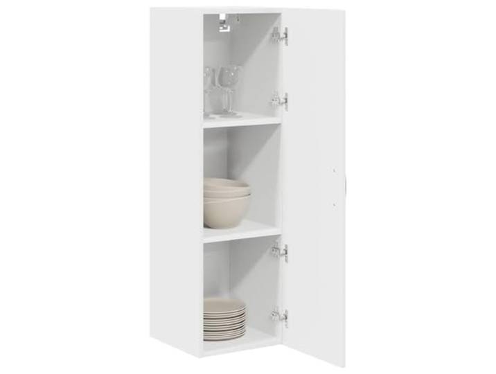 KTHLBRH Wandschrank weiß 30 x 31 x 100 cm Holz mehrschichtig Wandmontage, 3 Einlegeböden, 1 Tür, leicht zu reinigen, Aufbewahrung in der Küche