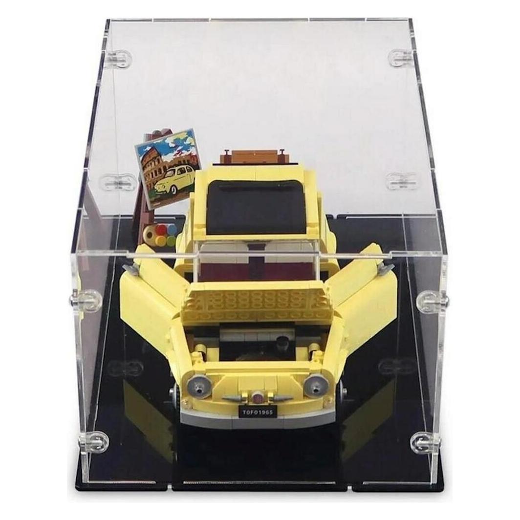 iDisplayit Acryl-Display für LEGO 10271 Fiat 500 (Mit schwarzem Boden) (EC322116N-BLK)