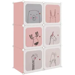 vidaXL Kinderschrank Modular mit 6 Würfeln Rosa PP