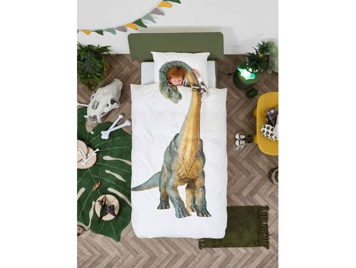 Snurk Dino Bronto dekbedovertrek