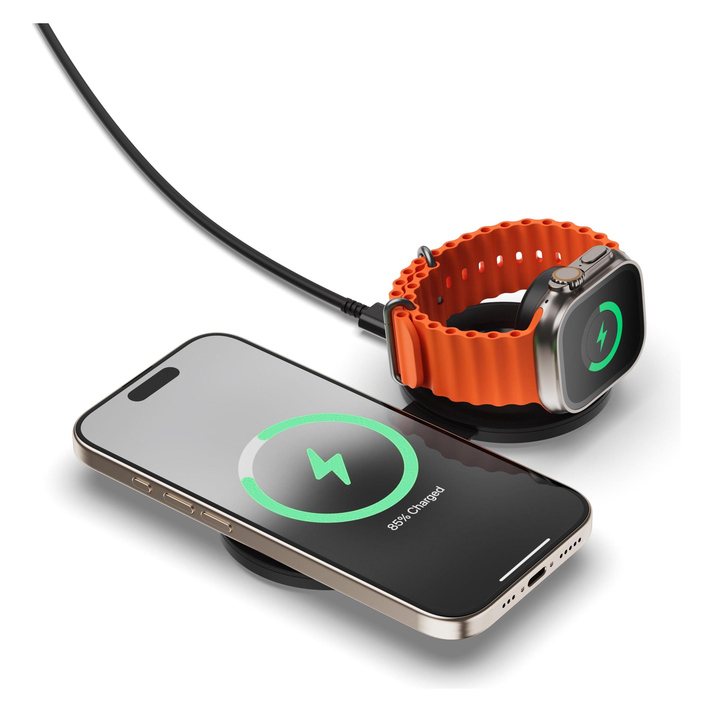 Satechi OntheGo 2-in-1 Wireless Charger mit Qi2 (15 W) (ST-QTG21K)