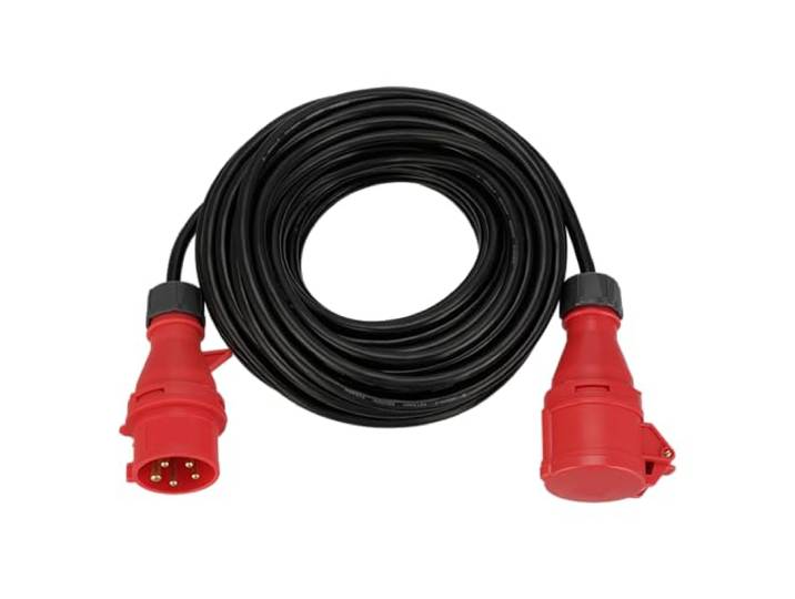 REV Starkstrom verlengkabel 20m, IP44 Outdoor, 11000W, 400V, zwart