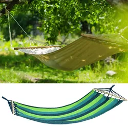 Hängematte Hängeliege Sonnenliege 100% Polyester, blau und grün, Länge x Breite 280 x 100 cm