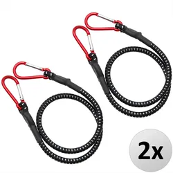Casaria Deuba Spanngummi Expander 2 tlg 100 x 1cm schwarz / weiß / rot