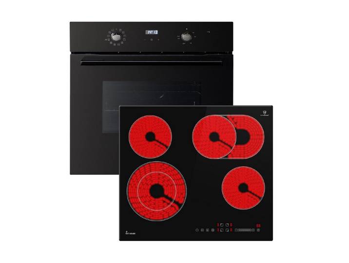 KKT KOLBE Backofen-Set Backofen und Kochfeld SET8005FBCH59RL, Herdset / Heißluft / Einbauherd / Einbaubackofen / Dualzone