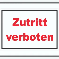 HB-Druck Zutritt verboten Aufkleber rot-weiß-schwarz A7 (74x105mm)