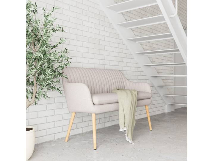 Küchensofa 130 x 85 x 62cm Beige Webstoff Genia: Lichtgrau